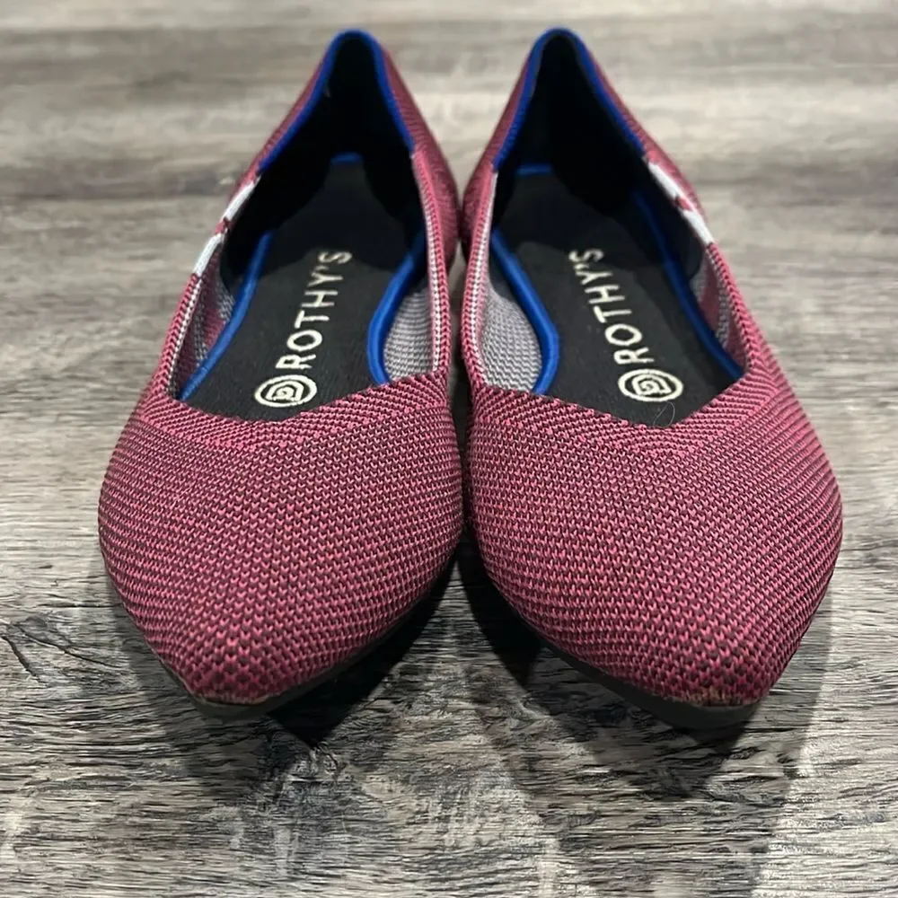Rothy’s RETIRED Limited Edition magenta racer stripes the point 7.5